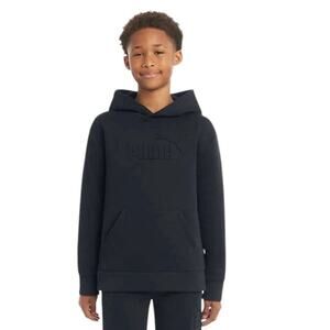 New Puma Boys Youth Black Long Sleeves Pullover Sweatshirt Hoodie L (14/16)